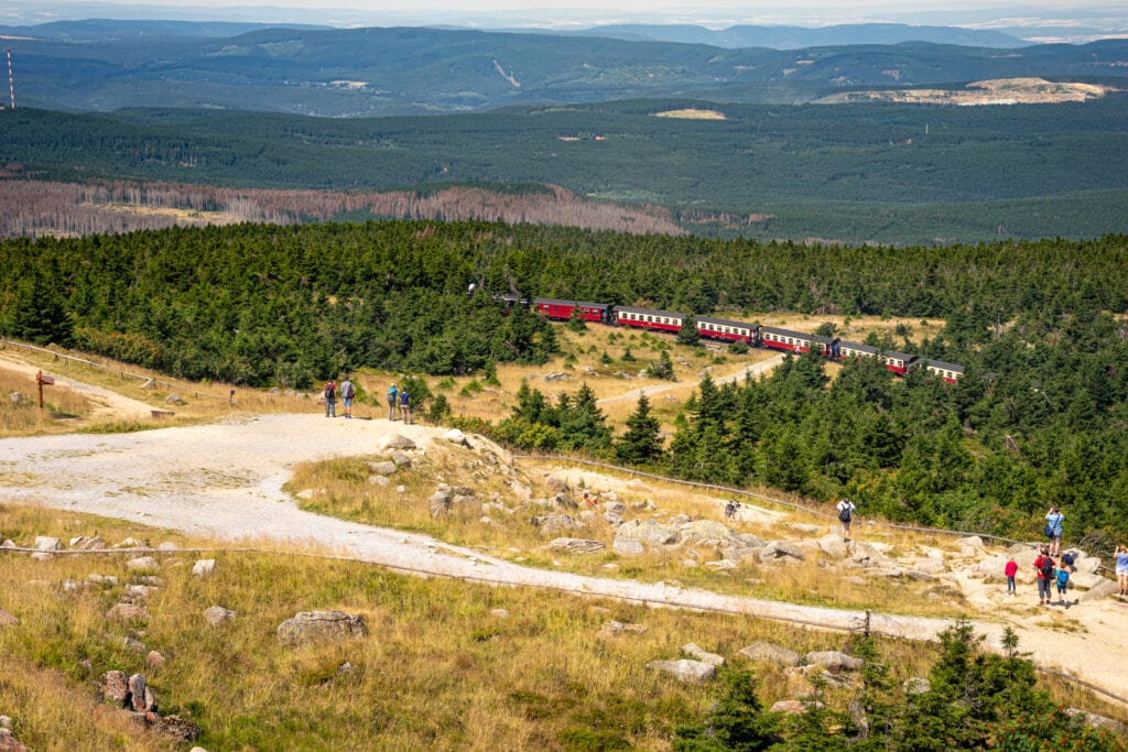Harz narrow gauge railroad on the Brocken mountain