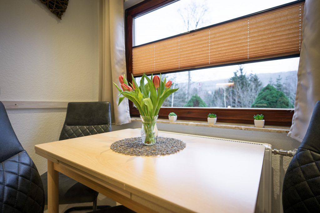 Dining table with a view over Schierke and the Harz mountains
