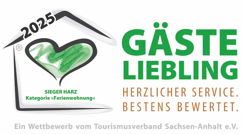 Auszeichnung Gästeliebling für besten Gästeservice 2025 im Harz