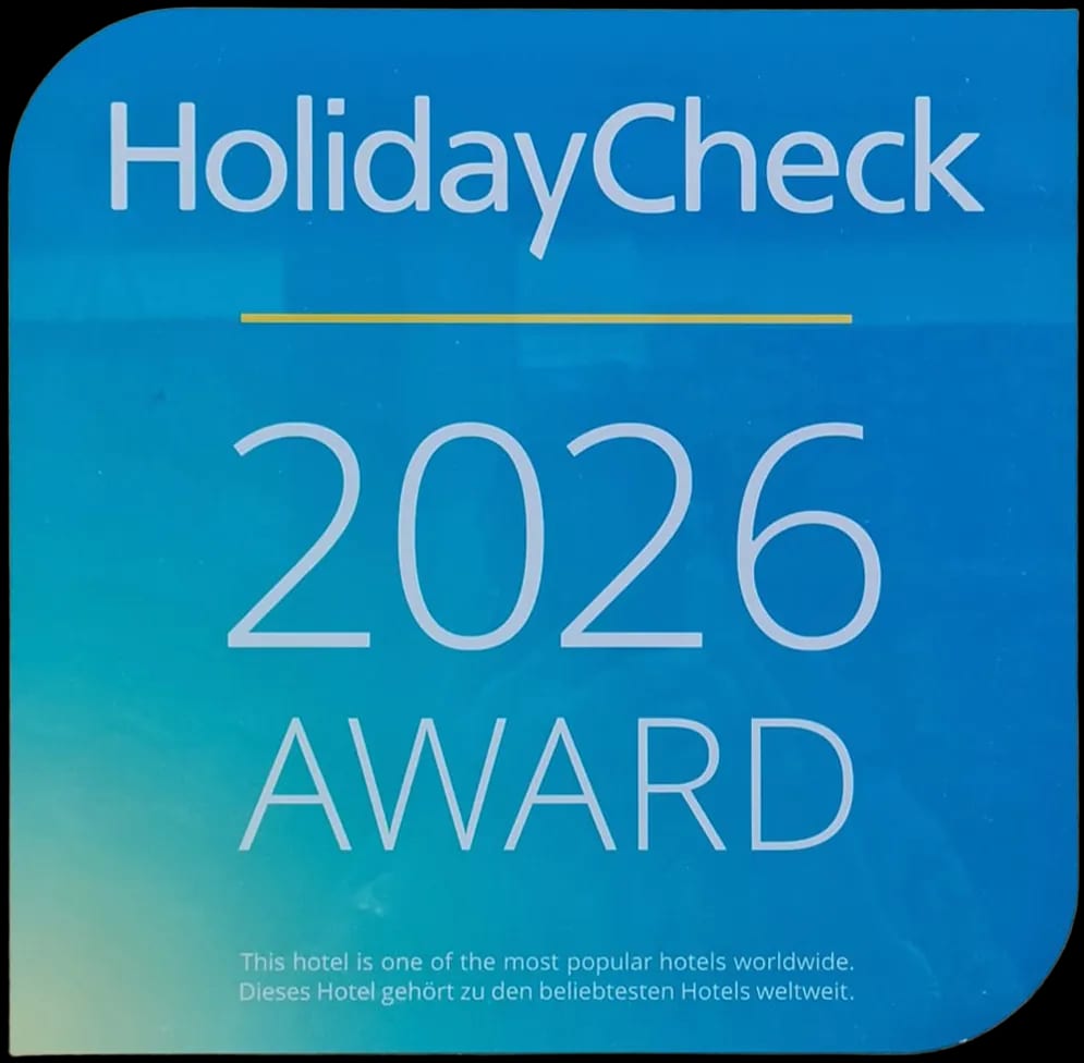 HolidayCheck 2026 Award Auszeichnungsschild