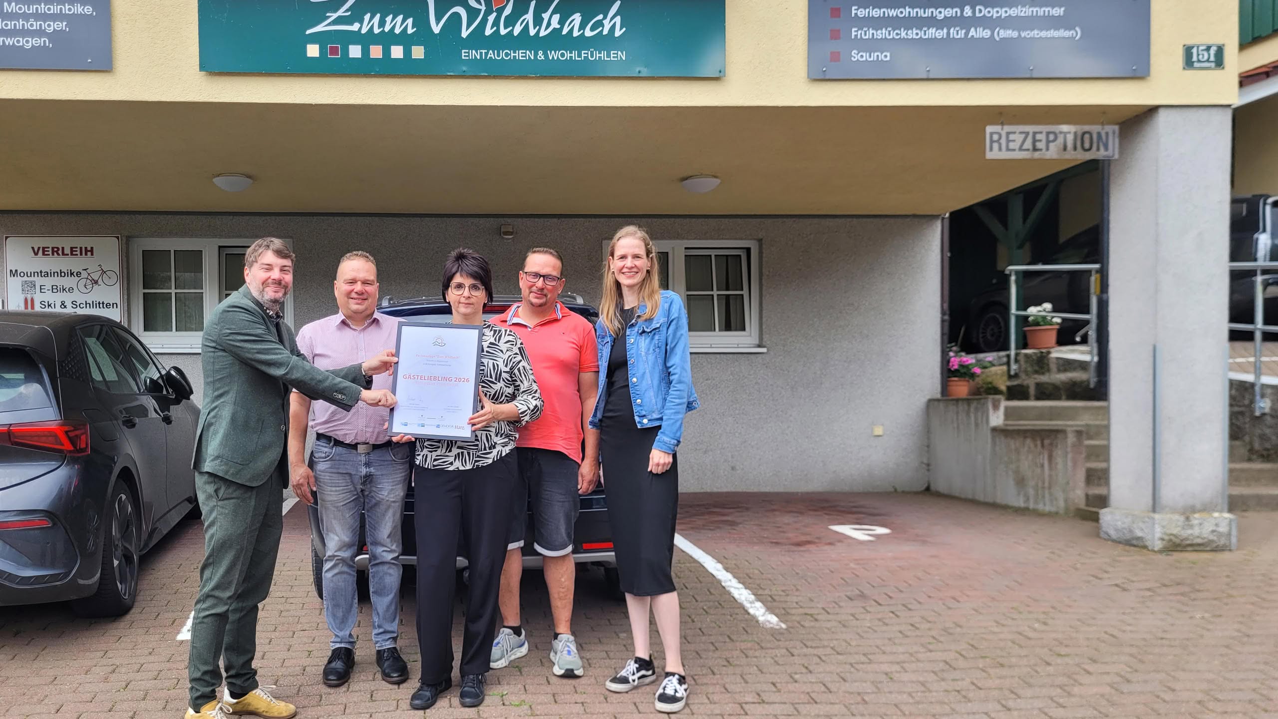 Overhandiging van de onderscheiding publiekslieveling 2026 voor Ferienanlage Zum Wildbach in Schierke